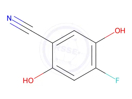 Chemical structure of Benzonitrile, 4-fluoro-2,5-dihydroxy-(9CI)