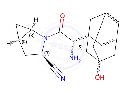 Chemical structure of (1R, 3R, 5R, 2'S)-Saxagliptin