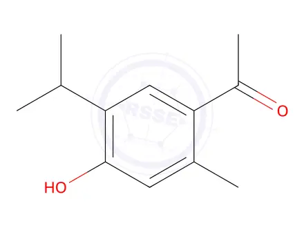 Chemical structure of 1-(4-Hydroxy-5-isopropyl-2-methylphenyl)ethan-1-one