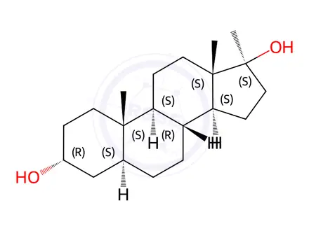 Chemical structure of (3R,5S,8R,9S,10S,13S,14S,17S)-10,13,17-Trimethylhexadecahydro-1H-cyclopenta[a]phenanthrene-3,17-diol