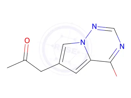 Chemical structure of 1-{4-methoxypyrrolo[2,1-f][1,2,4]triazin-6-yl}propan-2-one