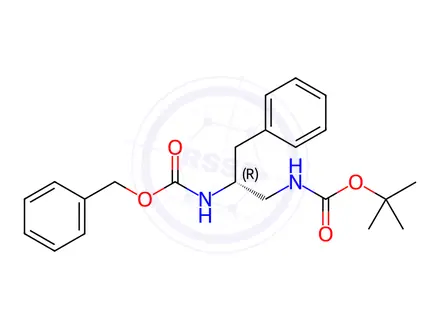 Chemical structure of Carbamic acid, [(1R)-1-[[[(1,1-dimethylethoxy)carbonyl]amino]methyl]-2-phenylethyl]-, phenylmethyl ester (9CI)