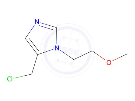 Chemical structure of 5-(chloromethyl)-1-(2-methoxyethyl)-1H-imidazole hydrochloride