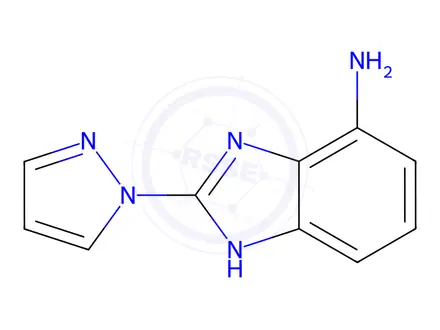 Chemical structure of Benzimidazole, 4-amino-2-pyrazol-1-yl-(8CI)