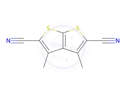 Chemical structure of 3,4-dimethylthieno[2,3-b]thiophene-2,5-dicarbonitrile