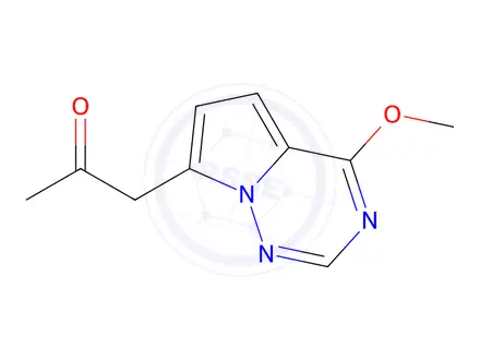Chemical structure of 1-{4-methoxypyrrolo[2,1-f][1,2,4]triazin-7-yl}propan-2-one