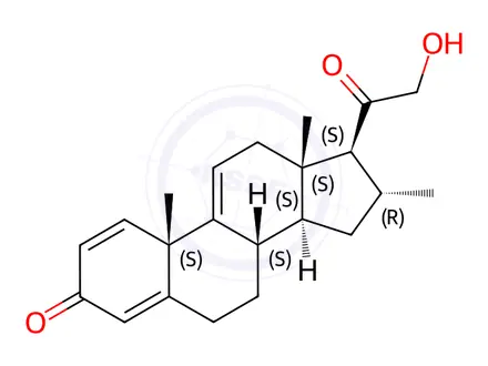 Chemical structure of 21-Hydroxy-16α-methylpregna-1,4,9(11)-triene-3,20-dione