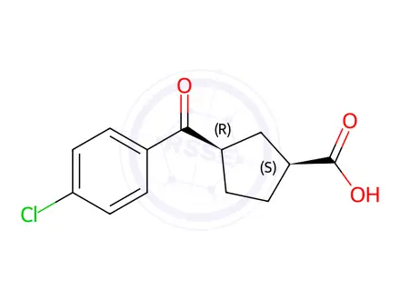 Chemical structure of cis-3-(4-Chlorobenzoyl)cyclopentane-1-carboxylic acid