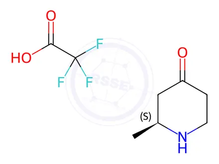 Chemical structure of (2S)-2-methylpiperidin-4-one; trifluoroacetic acid