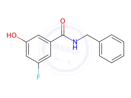 Chemical structure of Benzamide, 3-fluoro-5-hydroxy-N-(phenylmethyl)-