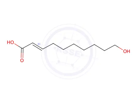 Chemical structure of (E)-10-Hydroxy-2-decenoic acid