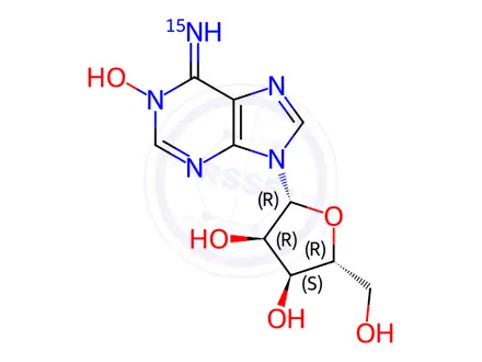 Chemical structure of Adenosine-15N N1-Oxide