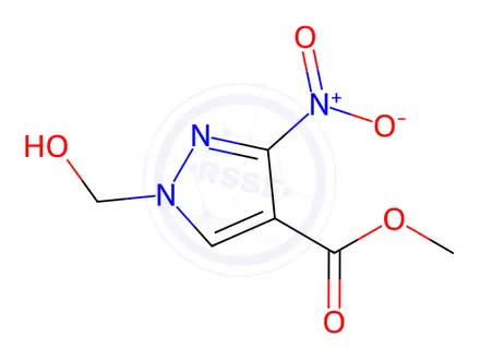 Chemical structure of methyl 1-(hydroxymethyl)-3-nitro-1H-pyrazole-4-carboxylate