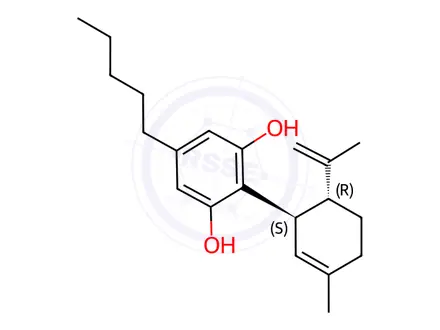 Chemical structure of Cannabidiol
