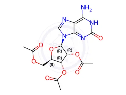 Chemical structure of Isoguanosine Triacetate