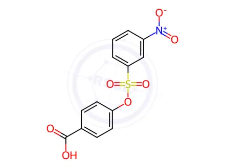 Chemical structure of 4-[(3-nitrobenzenesulfonyl)oxy]benzoic acid