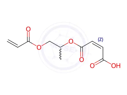 Chemical structure of [1-methyl-2-[(1-oxoallyl)oxy]ethyl] hydrogen maleate