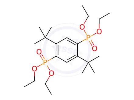 Chemical structure of 2,5-Di-t-butyl-1,4-phenylene tetraethyl bis(phosphonate), 99+% Redox shuttle ANL-RS6
