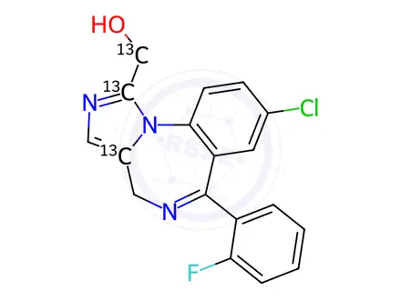 Chemical structure of 1'-Hydroxy Midazolam-13C3