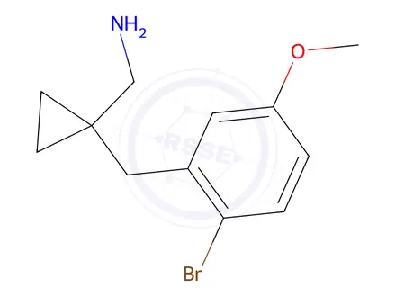 Chemical structure of (1-(2-Bromo-5-methoxybenzyl)cyclopropyl)methanamine