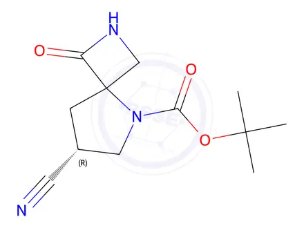 Chemical structure of Tert-butyl (7R)-7-cyano-1-oxo-2,5-diazaspiro[3.4]Octane-5-carboxylate