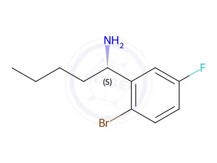 Chemical structure of (1S)-1-(2-BROMO-5-FLUOROPHENYL)PENTYLAMINE