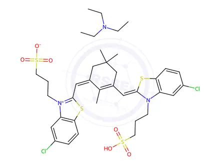 Chemical structure of Triethylamine 3-((Z)-5-chloro-2-(((E)-3-((5-chloro-3-(3-sulfonatopropyl)benzo[d]thiazol-3-ium-2-yl)methylene)-2,5,5-trimethylcyclohex-1-en-1-yl)methylene)benzo