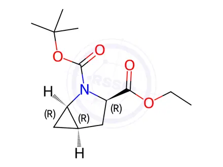 Chemical structure of 2-(tert-Butyl) 3-ethyl (1R,3R,5R)-2-azabicyclo[3.1.0]hexane-2,3-dicarboxylate
