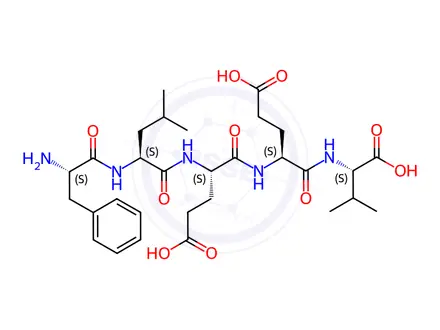 Chemical structure of (2S,5S,8S,11S,14S)-14-Amino-5,8-bis(2-carboxyethyl)-11-isobutyl-2-isopropyl-4,7,10,13-tetraoxo-15-phenyl-3,6,9,12-tetraazapentadecanoic Acid