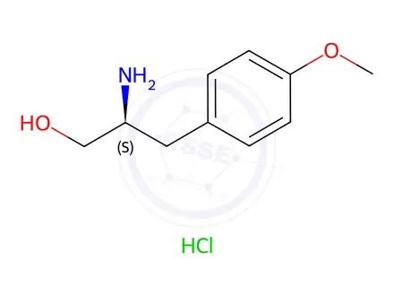 Chemical structure of (S)-2-amino-3-(4-methoxyphenyl)propan-1-ol hydrochloride