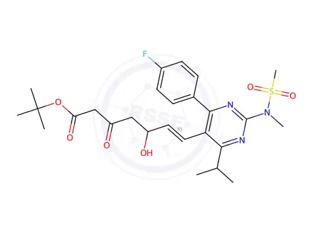 Chemical structure of (6E)-7-[4-(4-Fluorophenyl)-6-(1-methylethyl)-2-[methyl(methylsulfonyl)amino]-5-pyrimidinyl]-5-hydroxy-3-oxo-6-heptenoic Acid 1,1-Dimethylethyl Ester