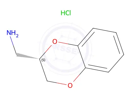 Chemical structure of (S)-(2,3-Dihydrobenzo[b][1,4]dioxin-2-yl)methanamine hydrochloride