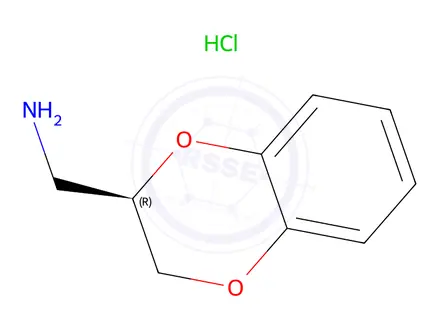 Chemical structure of (R)-(2,3-Dihydrobenzo[b][1,4]dioxin-2-yl)methanamine hydrochloride