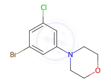 Chemical structure of 1-Bromo-3-chloro-5-morpholinobenzene