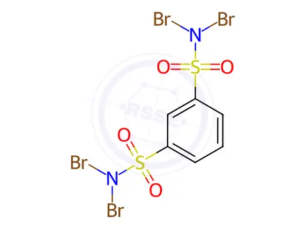 Chemical structure of N,N,N,N'-tetrabromobenzene-1,3-disulfonamide