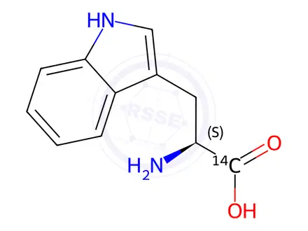 Chemical structure of L-Tryptophan-carboxy-14C