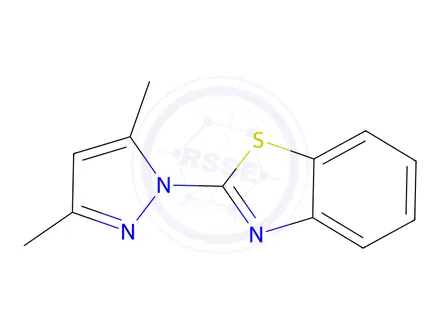 Chemical structure of 2-(3,5-dimethyl-1H-pyrazol-1-yl)-1,3-benzothiazole