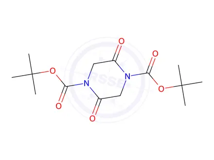Chemical structure of Di-tert-butyl 2,5-dioxopiperazine-1,4-dicarboxylate