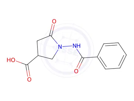 Chemical structure of 1-(Benzoylamino)-5-oxopyrrolidine-3-carboxylic acid