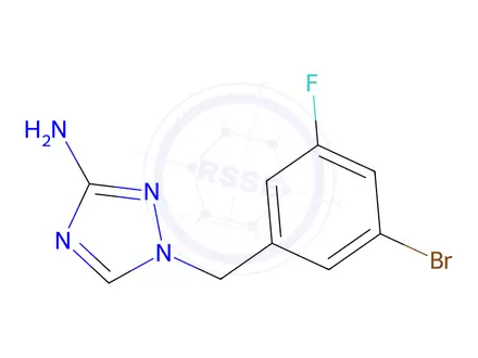 Chemical structure of 1-(3-Bromo-5-fluorobenzyl)-1h-1,2,4-triazol-3-amine