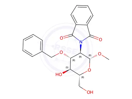 Chemical structure of 2-((2R,3R,4R,5S,6R)-4-(benzyloxy)-5-hydroxy-6-(hydroxymethyl)-2-methoxytetrahydro-2H-pyran-3-yl)isoindoline-1,3-dione