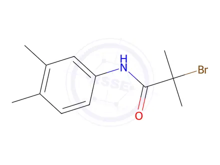Chemical structure of 2-Bromo-N-(3,4-dimethylphenyl)-2-methylpropanamide