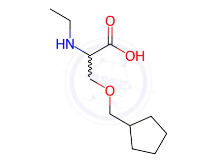 Chemical structure of O-(cyclopentylmethyl)-N-ethyl-L-serine