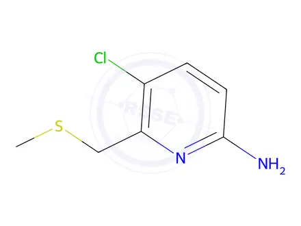 Chemical structure of 5-chloro-6-[(methylsulfanyl)methyl]pyridin-2-amine