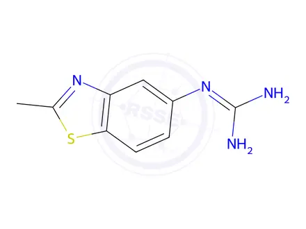Chemical structure of Guanidine, (2-methyl-5-benzothiazolyl)-(9CI)