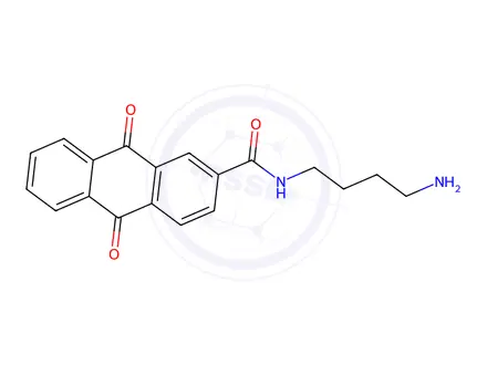 Chemical structure of N-(4-aminobutyl)-9,10-dioxo-anthracene-2-carboxamide
