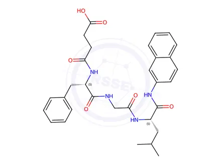 Chemical structure of Suc-Phe-Gly-Leu-betaNA