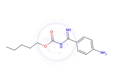 Chemical structure of pentyl ((4-aminophenyl)(imino)methyl)carbamate