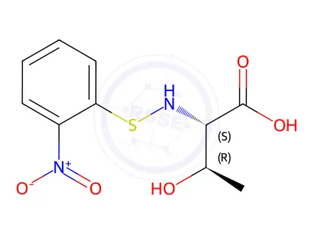 Chemical structure of N-[(o-nitrophenyl)thio]-L-threonine