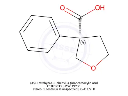 Chemical structure of (3S)-Tetrahydro-3-phenyl-3-furancarboxylic acid
